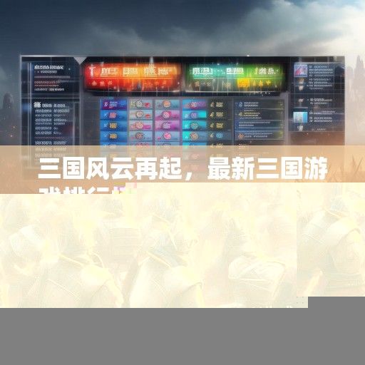 三国风云再起，最新三国游戏排行榜资讯盘点，谁将问鼎巅峰？